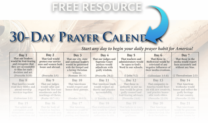 30 Day Prayer Calendar | Intercessors for America